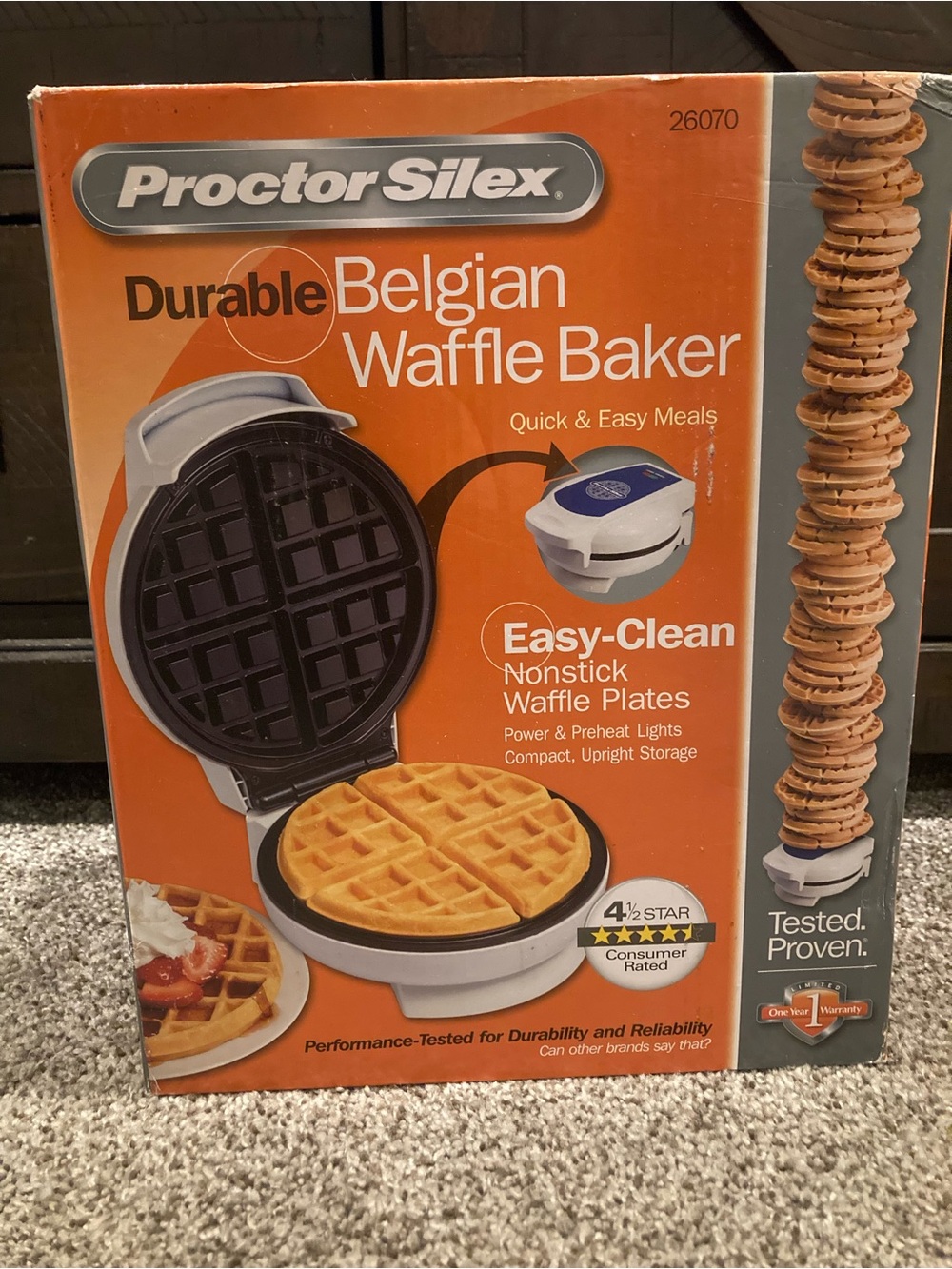 Proctor Silex Durable Belgian Waffle Maker #26070 – New in Box